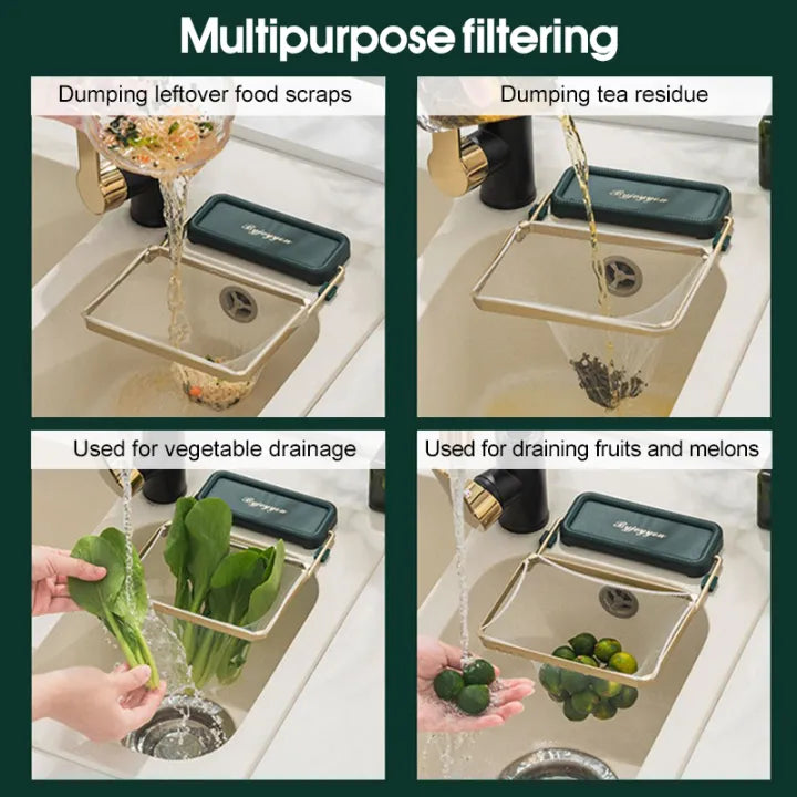 Foldable Sink Filter Storage Rack (50 Filter Nets Included)