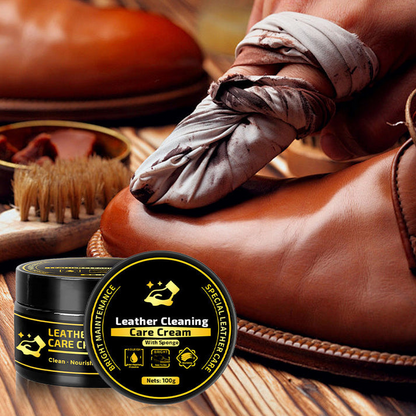 Leather Care & Cleaning Cream with Sponge