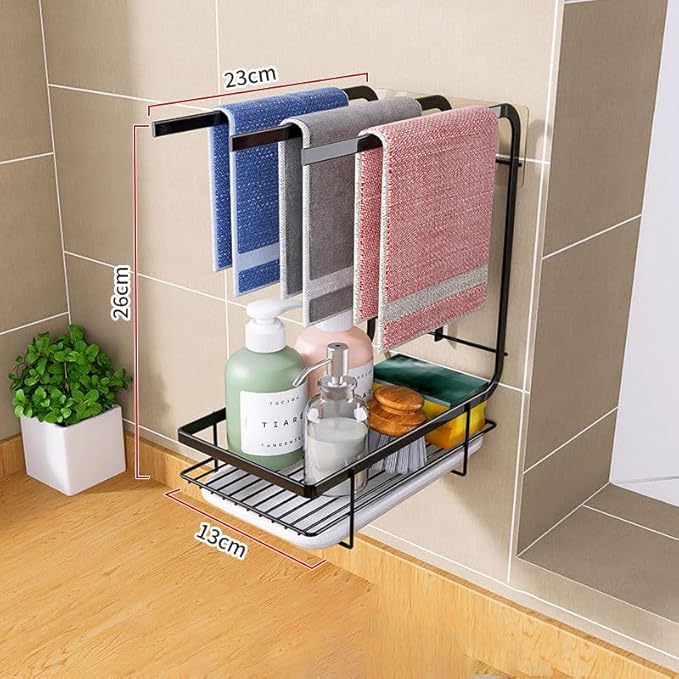 3 Bar Towel Holder Stand with Drain Tray