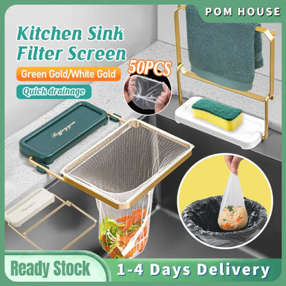 Foldable Sink Filter Storage Rack (50 Filter Nets Included)