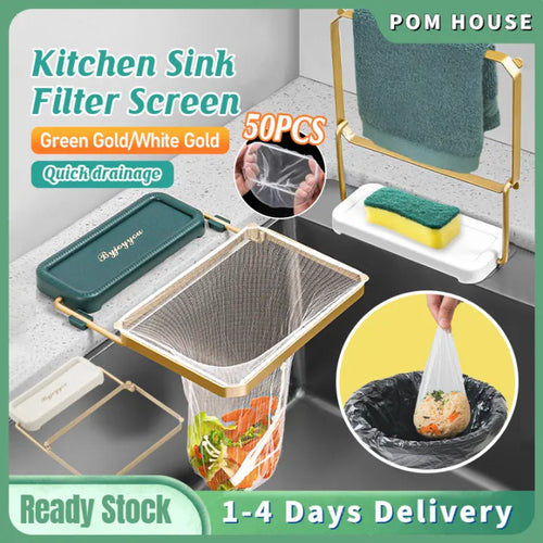 Foldable Sink Filter Storage Rack (50 Filter Nets Included)