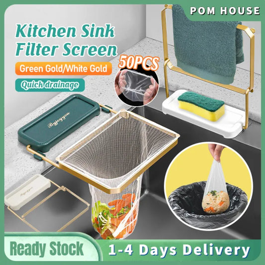 Foldable Sink Filter Storage Rack (50 Filter Nets Included)