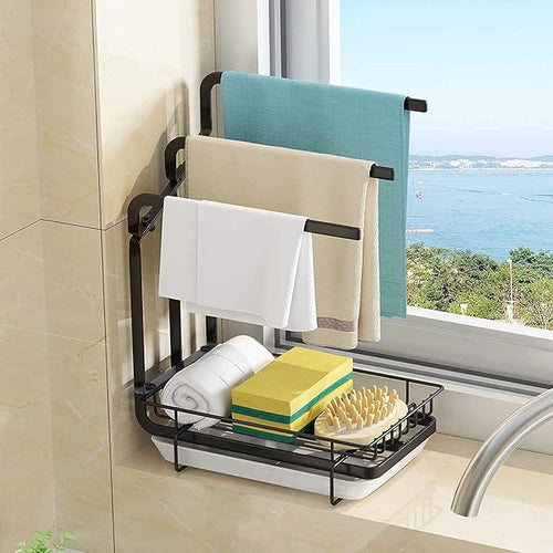 3 Bar Towel Holder Stand with Drain Tray