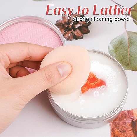 Makeup Brush Cleaner Soap with Silicone Mat