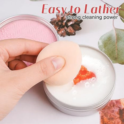 Makeup Brush Cleaner Soap with Silicone Mat