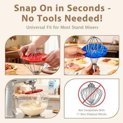Whisk Cleaning Wiper Kitchen-Aids – Anti-Splatter Silicone Baffle for 6-Wire Whisks