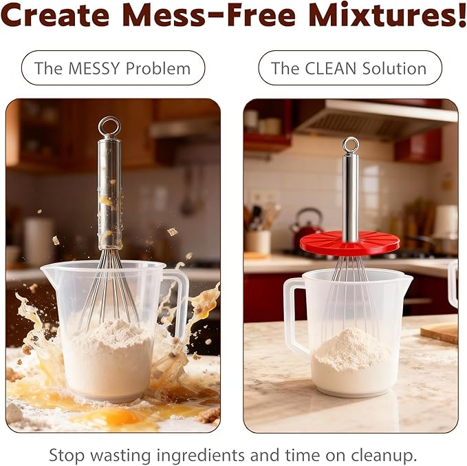Whisk Cleaning Wiper Kitchen-Aids – Anti-Splatter Silicone Baffle for 6-Wire Whisks
