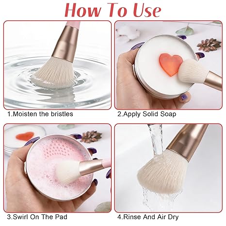 Makeup Brush Cleaner Soap with Silicone Mat