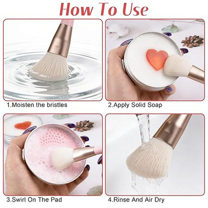 Makeup Brush Cleaner Soap with Silicone Mat