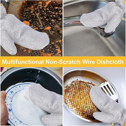 Wire Dishwashing Gloves（1 Pair）
