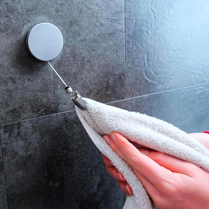 No-Drill Installation Towel Clip With Pull-Tab