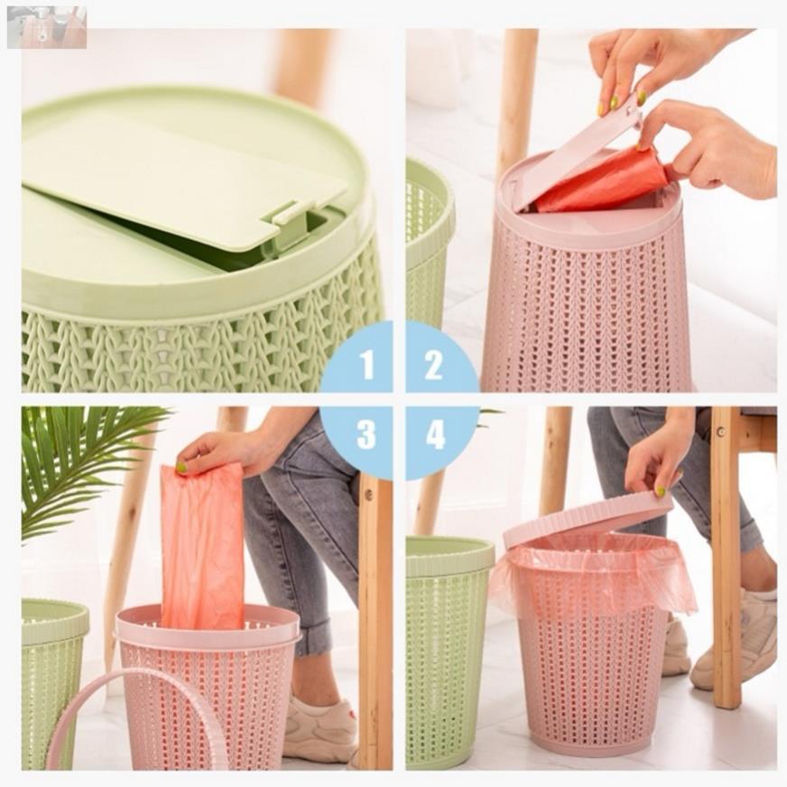 Automatic Bag-Dispensing Trash Can